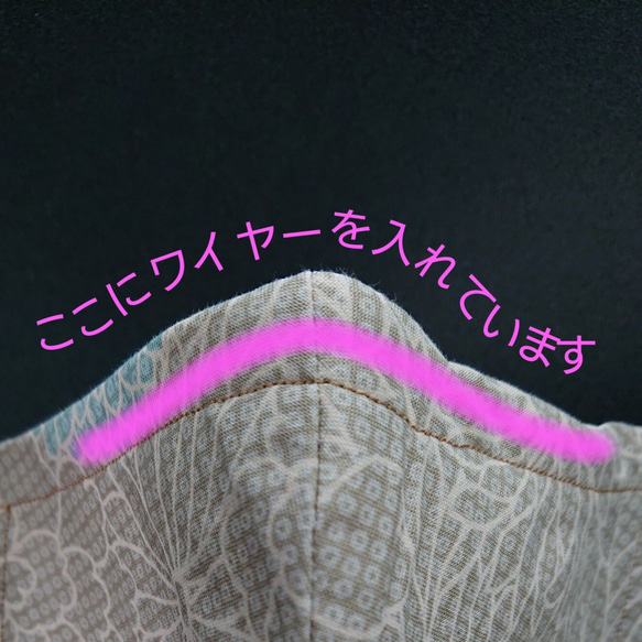 【受注生産】【送料無料】【選べるサイズ】不織布接着芯付３層構造立体マスクで、どうせならおしゃれに乗り切ろう-菊1 8枚目の画像