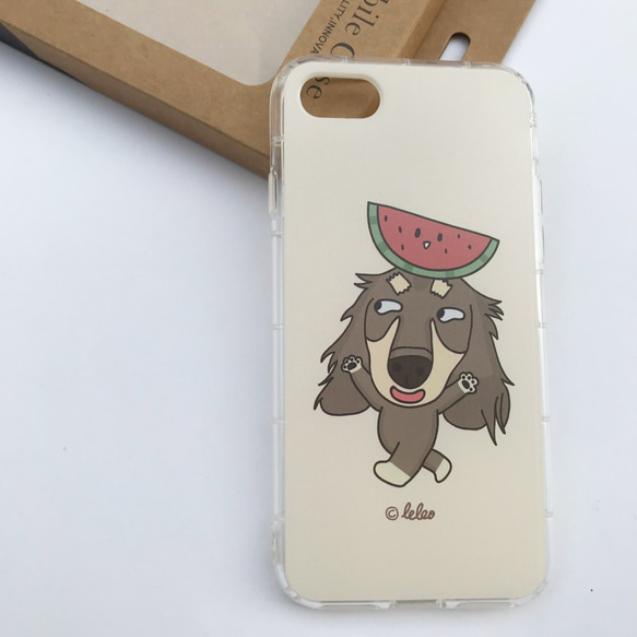 ダックスフンドの犬の携帯電話のケース[夏の日2] 3枚目の画像