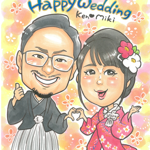 似顔絵ウェルカムボード♡結婚式や記念日に世界にひとつだけの