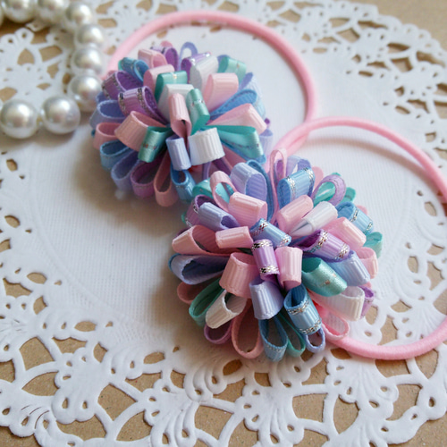 コットンヤーンのポニテリボン　グリーン　ヘアゴム　キッズ　ポンポン　ふんわり 楽天市場】ヘアゴム キッズ ポンポン（カラーグリーン）の通販