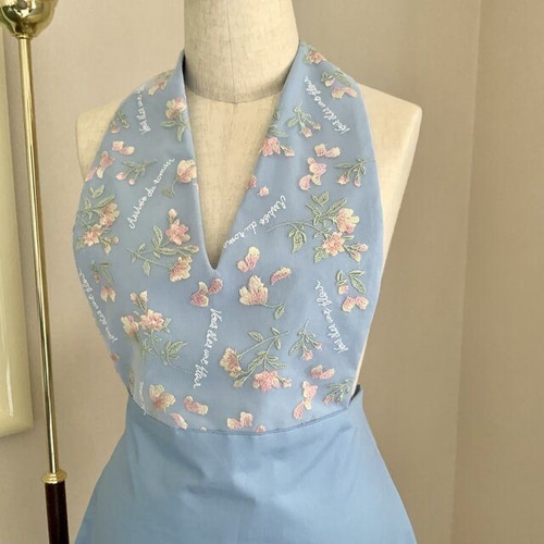 アンティークレース　マデラ刺繍　エプロン 古着アンティーク ビンテージ 70s フランス エプロン 刺繍