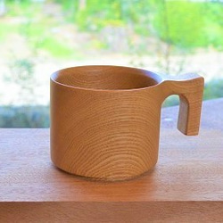 【☆人気です・父の日のプレゼントにも】たっぷり入る 木製マグカップ　タモwooden mag　タモ 0049 3枚目の画像