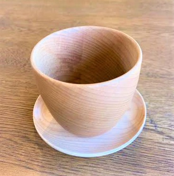 シンプル茶托・ソーサー(メープル)・豆皿 2枚目の画像