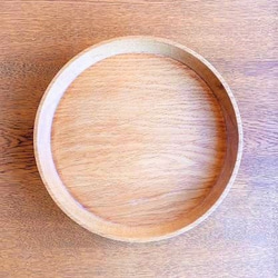 【人気です】カレーが美味しい丸大平皿　ナラの木　0051 3枚目の画像