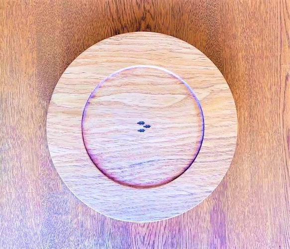 【人気です】カレーが美味しい丸大平皿　ナラの木　0051 4枚目の画像