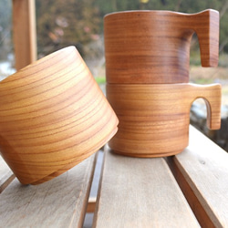 【キャンプに】たっぷり入る 木製マグカップ　wooden mag　欅　0049 4枚目の画像