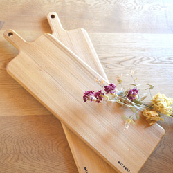 【再販】タモ×格子柄のカッティングボード (Lサイズ)　cutting board - 格子 -　0050 c　タモ 2枚目の画像