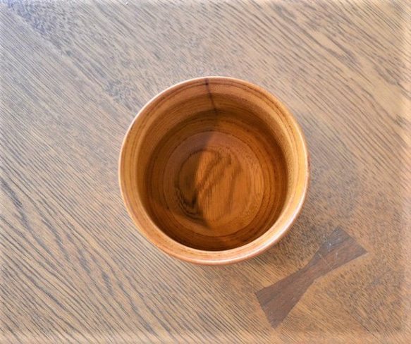 木でできた ほっこり湯呑み　wooden yunomi　欅　0017 3枚目の画像