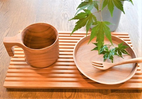 【 ◎ 予約販売】たっぷり入る 木製マグカップ　wooden mag　山桜　0049 2枚目の画像