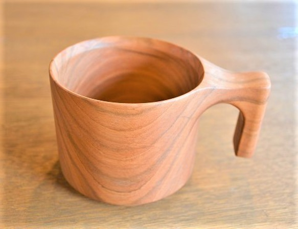 【 ◎ 予約販売】たっぷり入る 木製マグカップ　wooden mag　山桜　0049 4枚目の画像