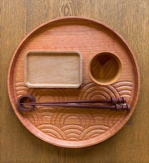 【※人気シリーズ】ラウンド トレイ- 青海波 -  round tray　ニヤトー