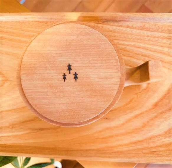 【☆人気です】たっぷり入る 木製マグカップ　wooden mag　桜　0049 4枚目の画像