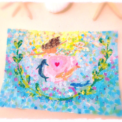 展示品☆貼り絵○さんオーダー品です！ 絵画 ハンドメイドRUMROA 