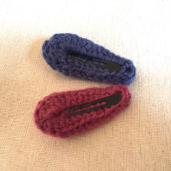 編みぐるみ ヘアピン ❁﻿ 2色セット ❁﻿ ヘアアクセサリー 3枚目の画像