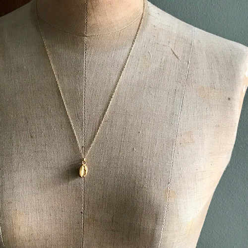 コーヒー豆パヴェ１粒ネックレス ETREINTE ゴールド/クリスタル コーヒー豆 ネックレス ゴールド ネックレス・ペンダント cu