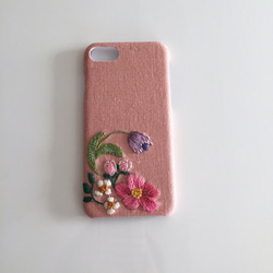 （再販）刺繍の花柄 iPhoneケース No.2 3枚目の画像