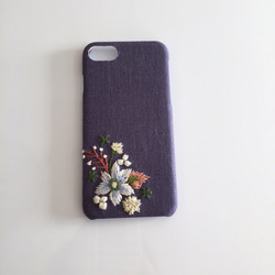 （再販）刺繍の花柄 iPhoneケース No.6 2枚目の画像