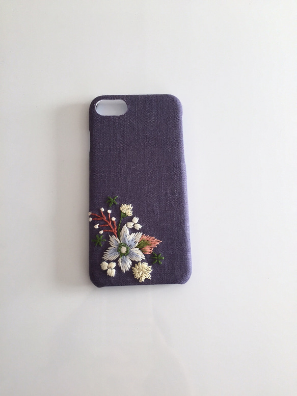 （再販）刺繍の花柄 iPhoneケース No.6 2枚目の画像