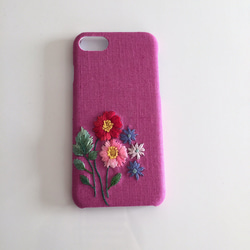 刺繍の花柄 iPhoneケース No.7 2枚目の画像