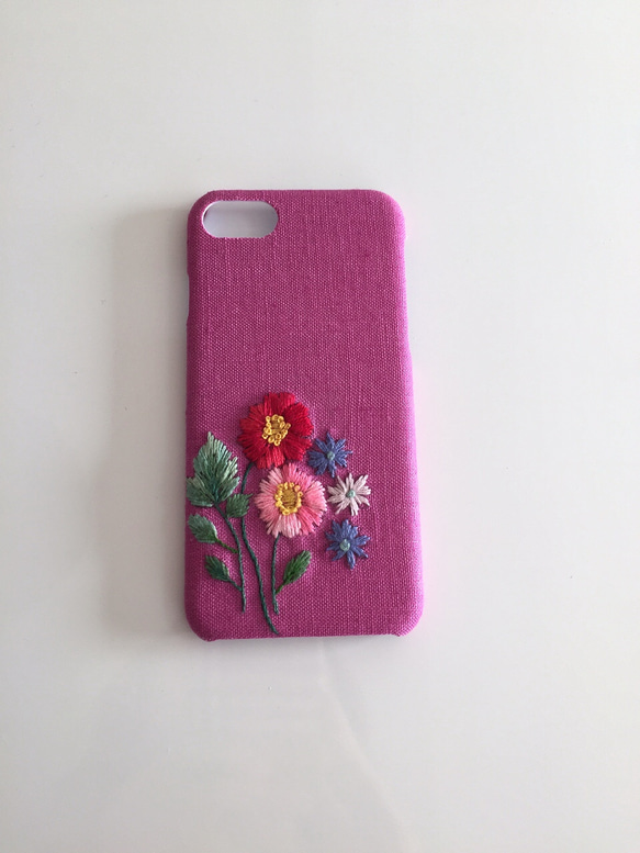 刺繍の花柄 iPhoneケース No.7 2枚目の画像