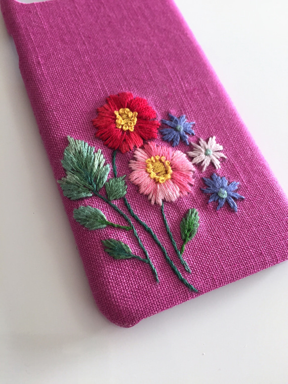 刺繍の花柄 iPhoneケース No.7 3枚目の画像