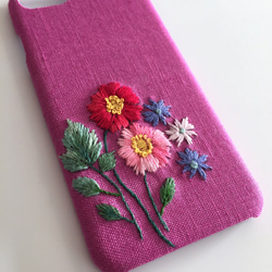 刺繍の花柄 iPhoneケース No.7 4枚目の画像