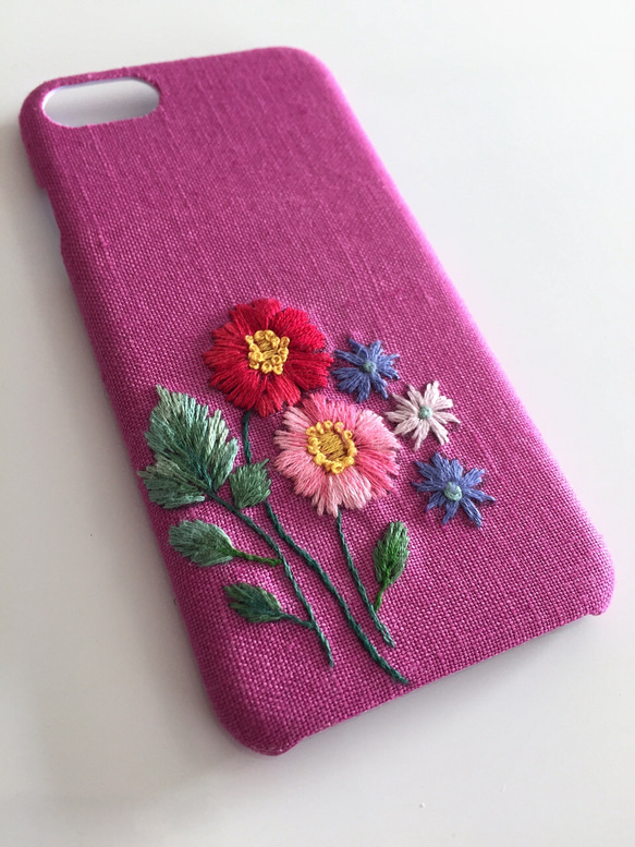 刺繍の花柄 iPhoneケース No.7 4枚目の画像