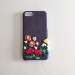 （再販）刺繍の花柄 iPhoneケース No.8 2枚目の画像