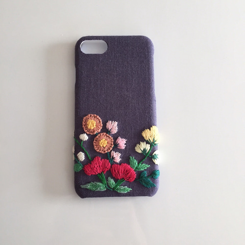 再販）刺繍の花柄 iPhoneケース No.8 iPhoneケース・カバー