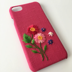 刺繍の花柄 iPhoneケース No.16 1枚目の画像