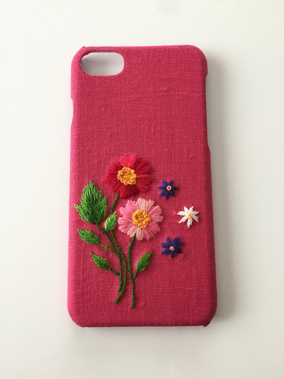 刺繍の花柄 iPhoneケース No.16 2枚目の画像