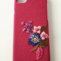 刺繍の花柄 iPhoneケース No.17 2枚目の画像