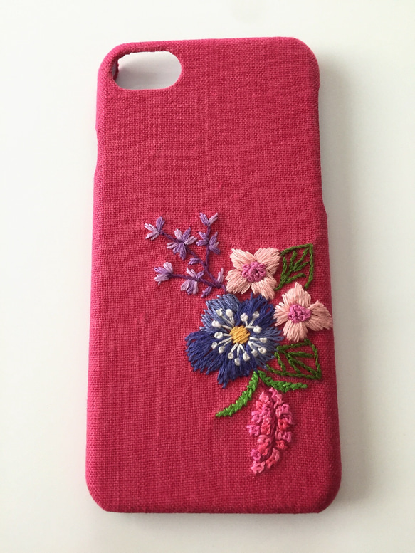 刺繍の花柄 iPhoneケース No.17 2枚目の画像
