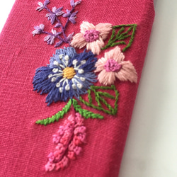 刺繍の花柄 iPhoneケース No.17 3枚目の画像