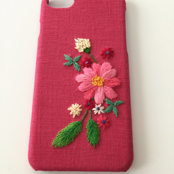 刺繍の花柄 iPhoneケース No.18 2枚目の画像