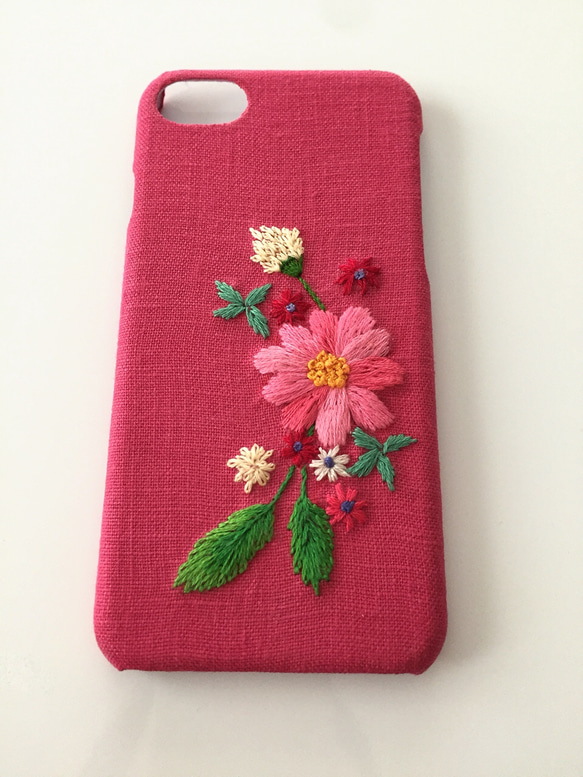 刺繍の花柄 iPhoneケース No.18 2枚目の画像