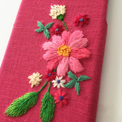 刺繍の花柄 iPhoneケース No.18 3枚目の画像