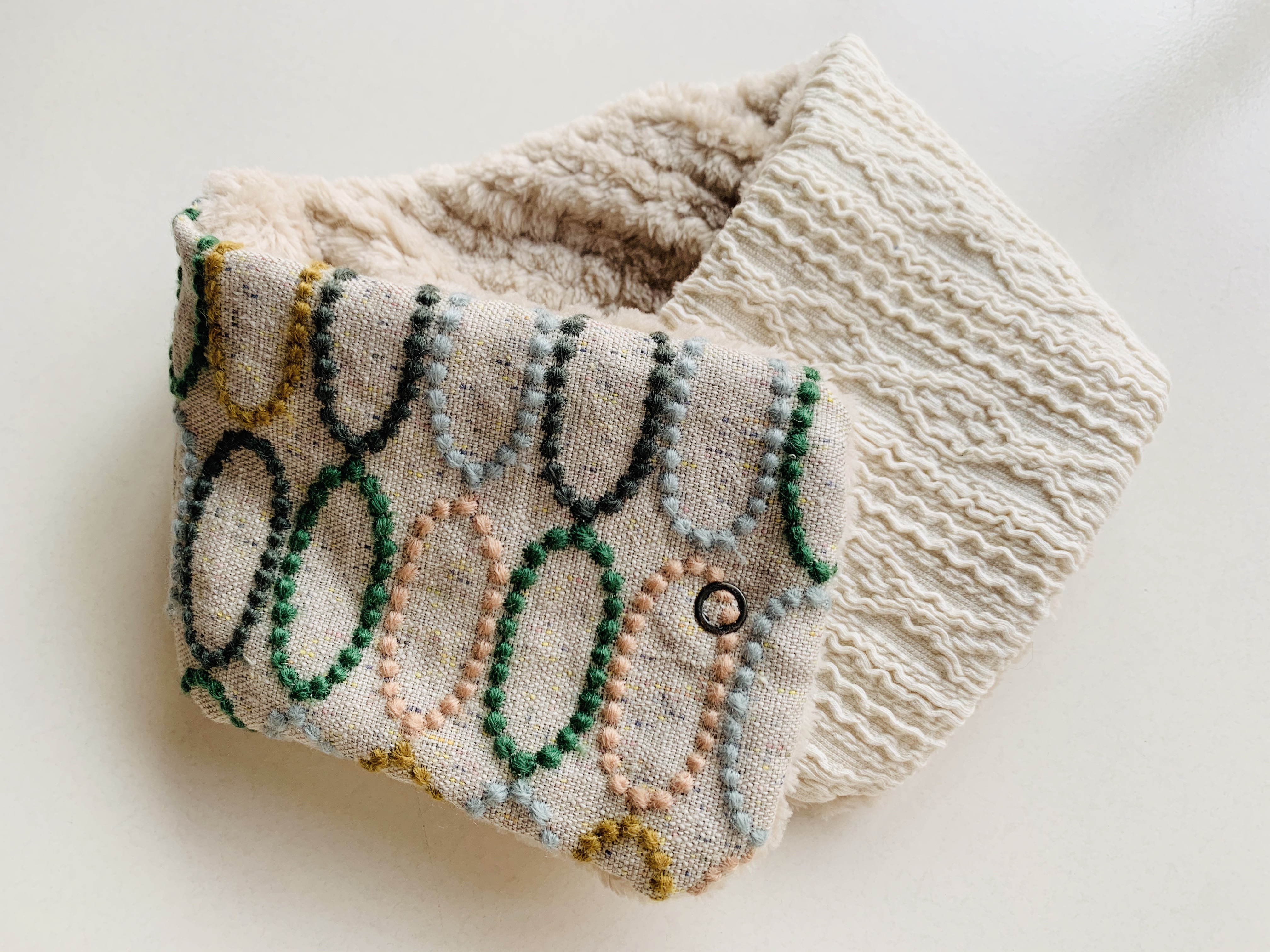 ミナペルホネン　キッズ　ハンドメイド　ネックウォーマー ミナペルホネン◎コドモのネックウォーマー タルト スナップボタン