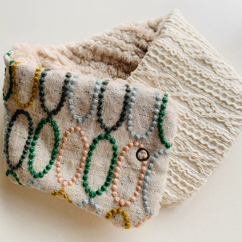 ミナペルホネン　キッズ　ハンドメイド　ネックウォーマー ミナペルホネン◎コドモのネックウォーマー タルト スナップボタン