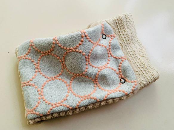 ミナペルホネン オトナのネックウォーマー タンバリン スナップボタン