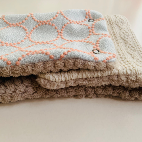 ミナペルホネン オトナのネックウォーマー タンバリン スナップボタン