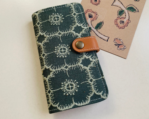 本革＆ミナペルホネン◎手帳型スマホケース iPhoneケース