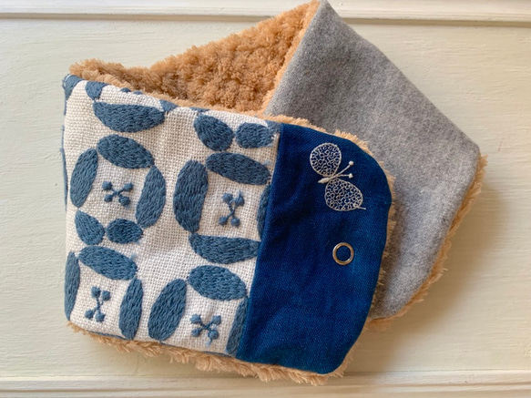 【マフラータイプ】sky flower・chouchoネックウォーマー ミナ生地 ミナペルホネン キッズ ネックウォーマー choucho 1点限定【マフラー