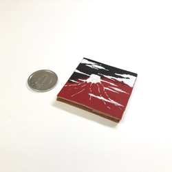 赤富士ブローチ 2枚目の画像