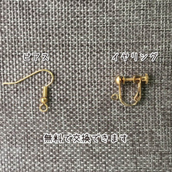 ウッドレジンピアス（青） 3枚目の画像