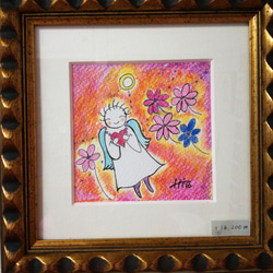 水彩とパステル、色鉛筆の手描き　天使 1枚目の画像