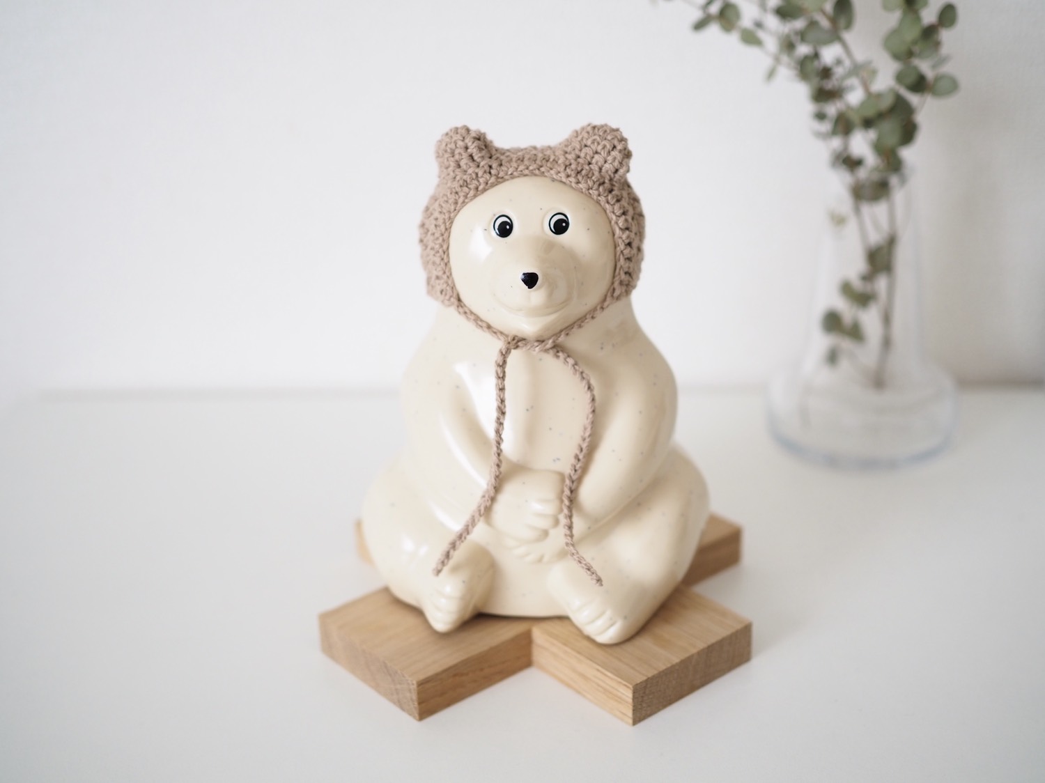 【ハンドメイド】くまさんボンネット ハンドメイド】くまさんボンネット