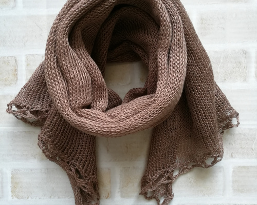 テンダーロイン COTTON STOLE 編込みコットンストール ブラウン テンダーロイン COTTON STOLE 編込みコットンストール ブラウン