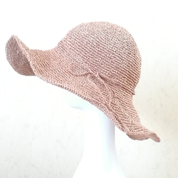 【送料無料】折り畳めるワイドなブリムの夏帽子☆ゆったりサイズ 2枚目の画像