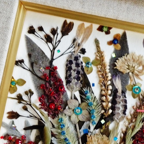 押し花アート　フラワーアート　インテリア 押し花アート 額 インテリア雑貨 インテリア絵画 花の絵画